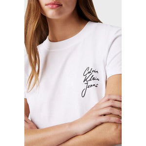 Script Institutional Baby Tee Bright White / L