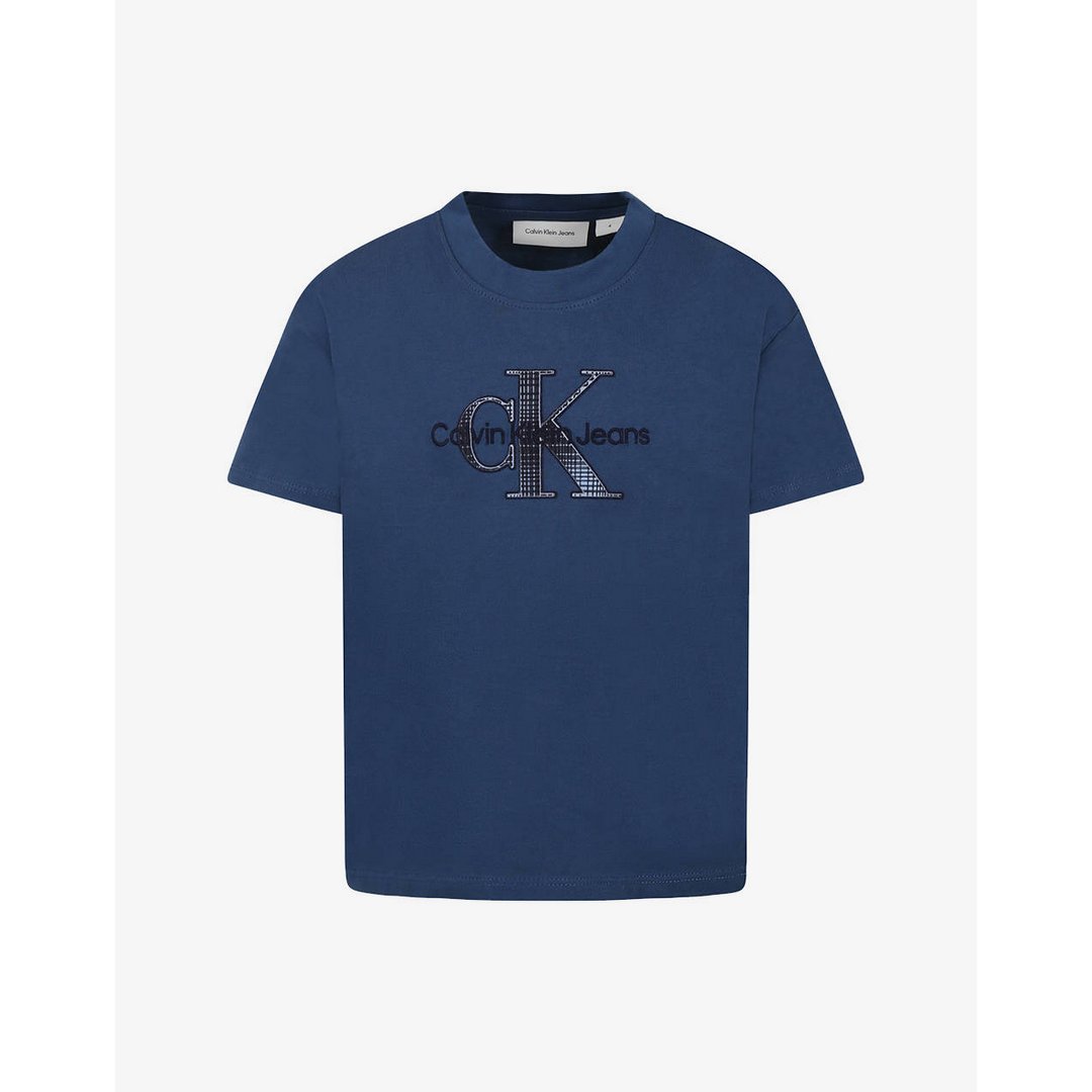 Embossed Check Mono Ss T-Shirt Ensign Blue / 10