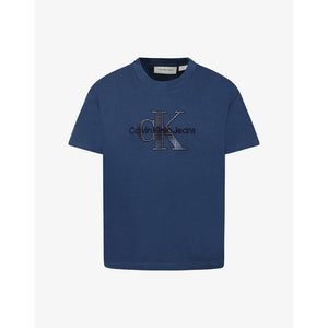 Embossed Check Mono Ss T-Shirt Ensign Blue / 10