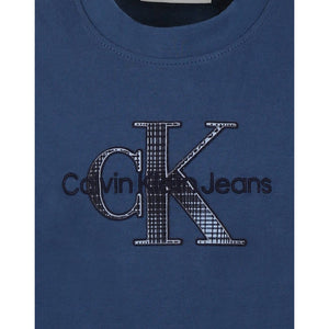 Embossed Check Mono Ss T-Shirt Ensign Blue / 10