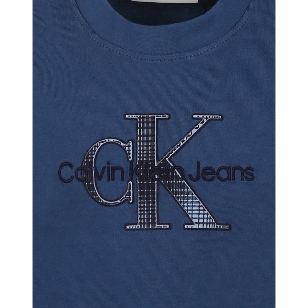 Embossed Check Mono Ss T-Shirt Ensign Blue / 10