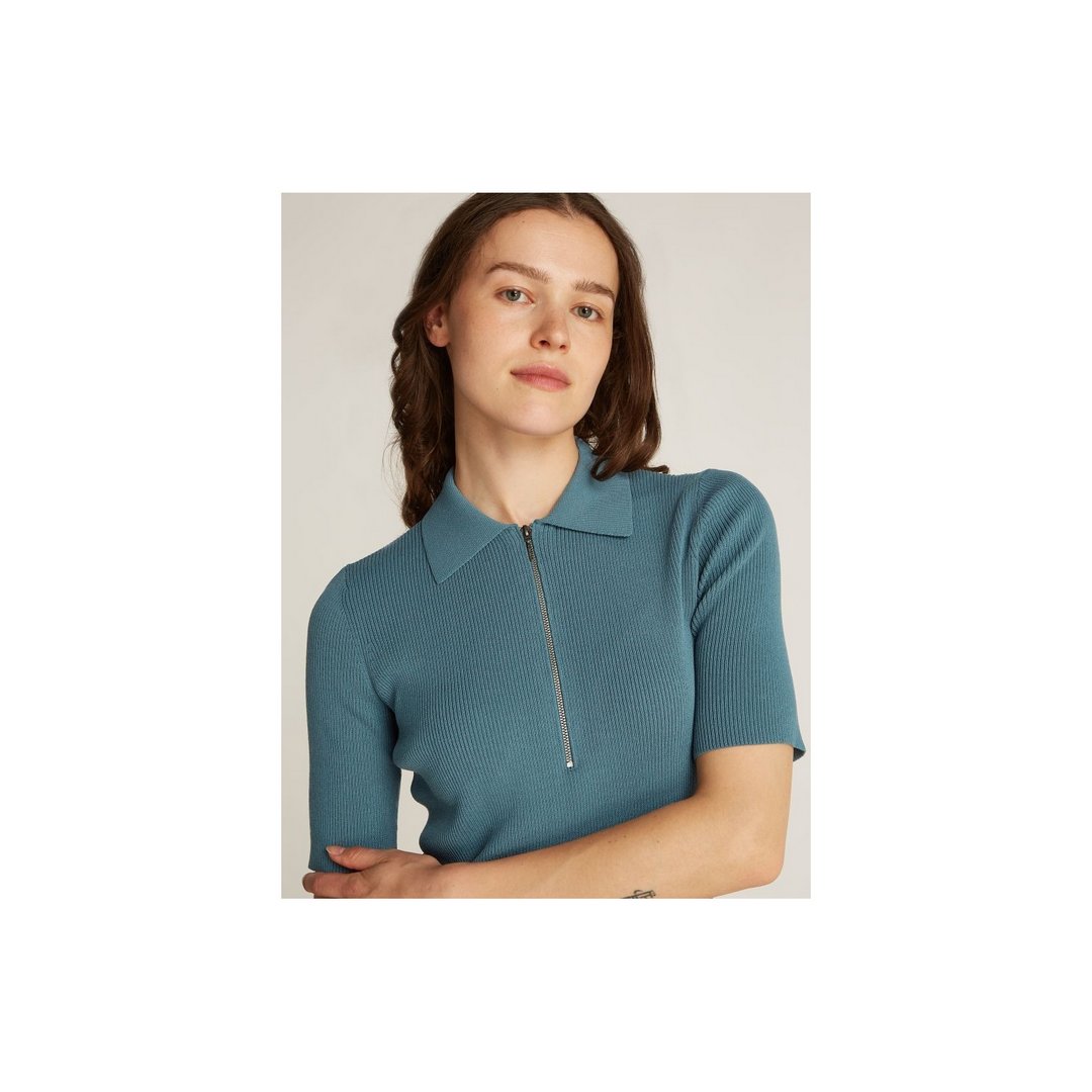 Iconic Rib Zip Sweater 1/2 Slv Tapestry / L