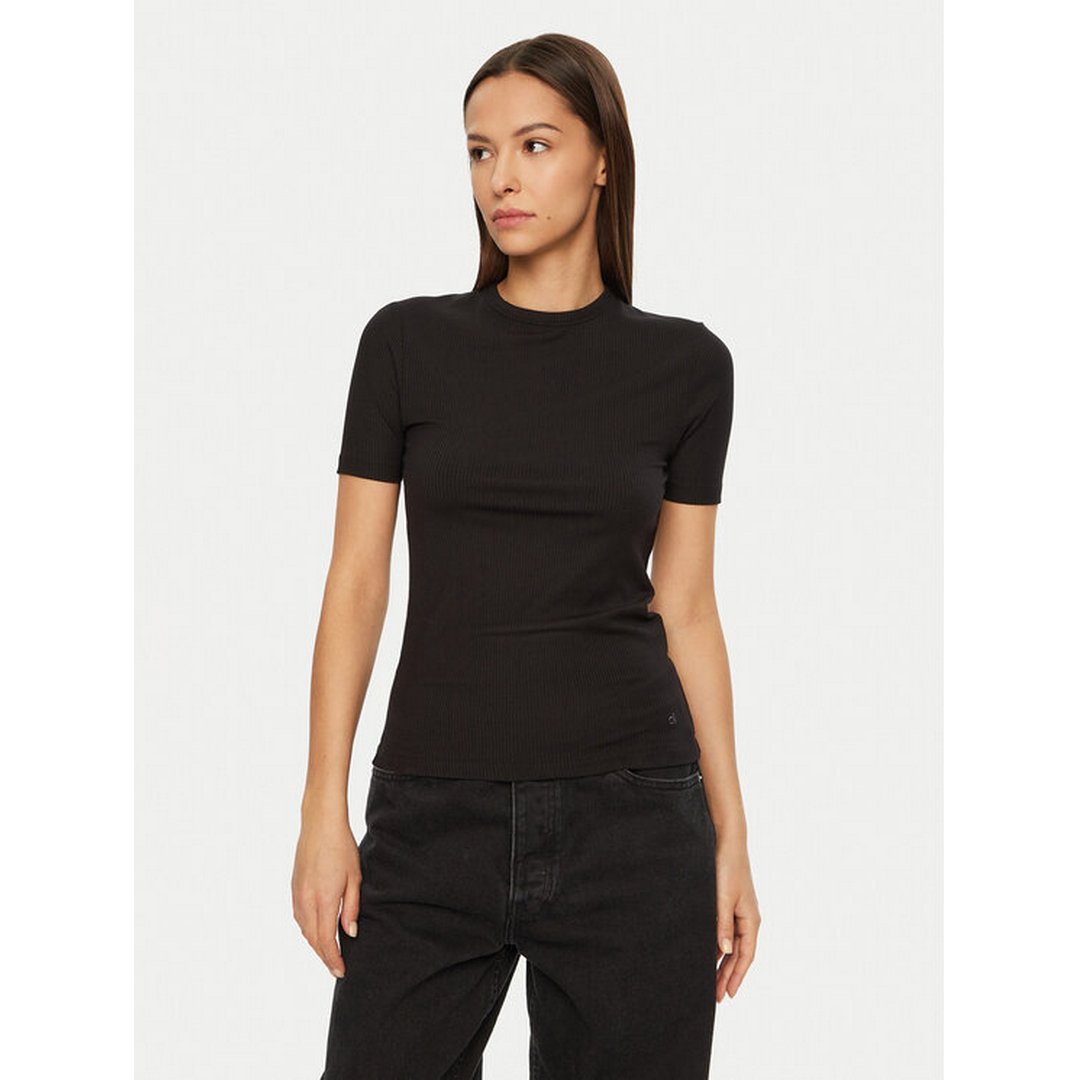 Modal Rib Ss Tee Ck Black / L