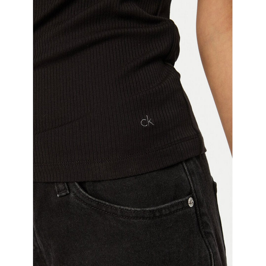 Modal Rib Ss Tee Ck Black / L