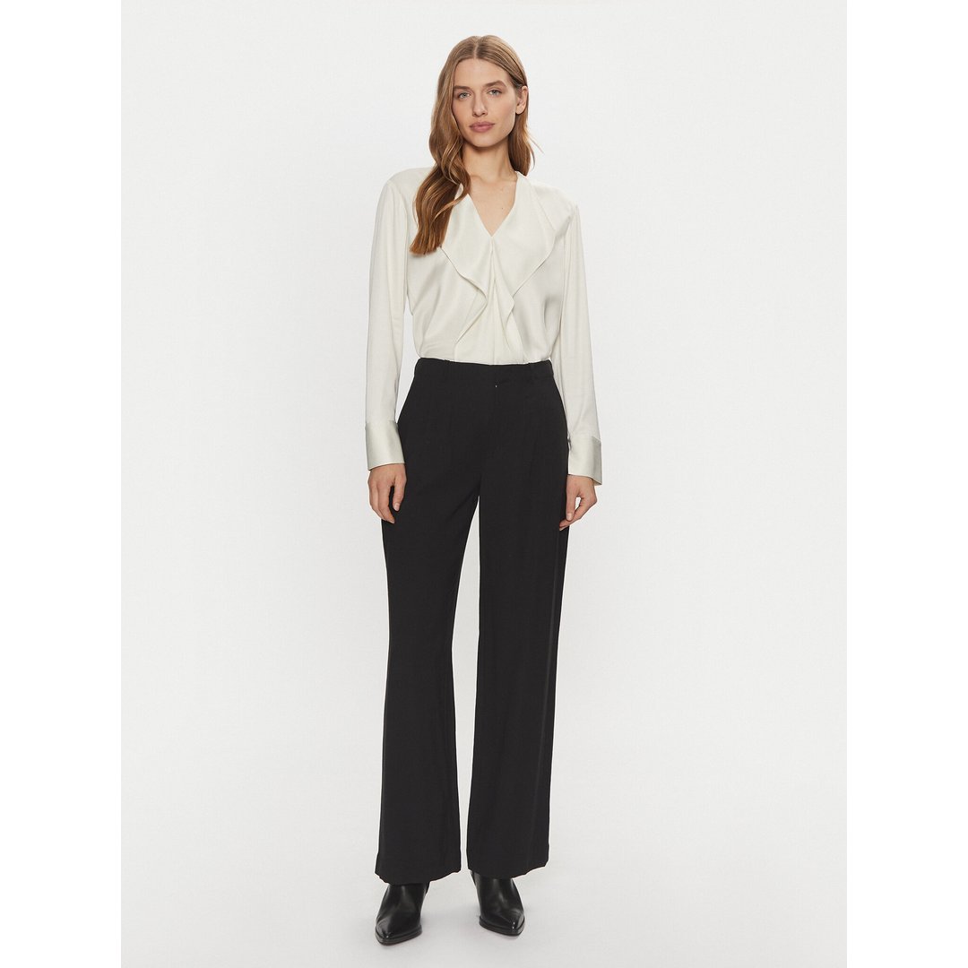 Natural Sheen Ls Draped Blouse Egret / 42