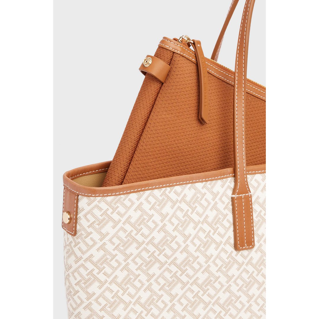 Th Monoplay Leather Tote Safari Canvas / OS
