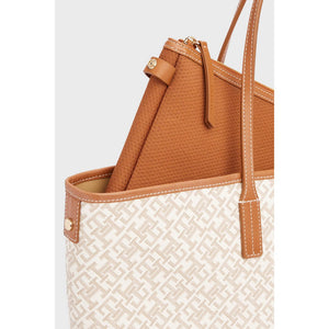 Th Monoplay Leather Tote Safari Canvas / OS