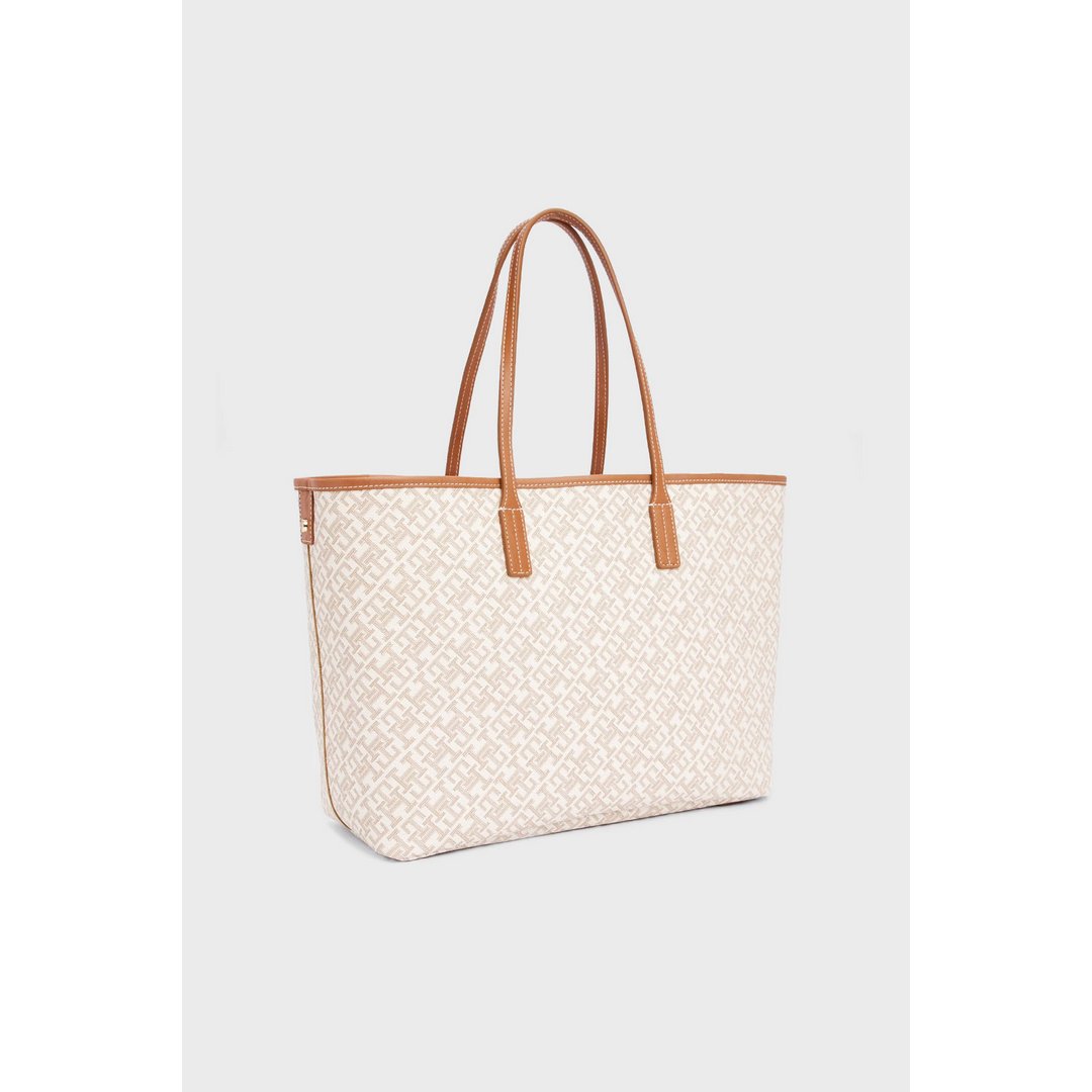 Th Monoplay Leather Tote Safari Canvas / OS