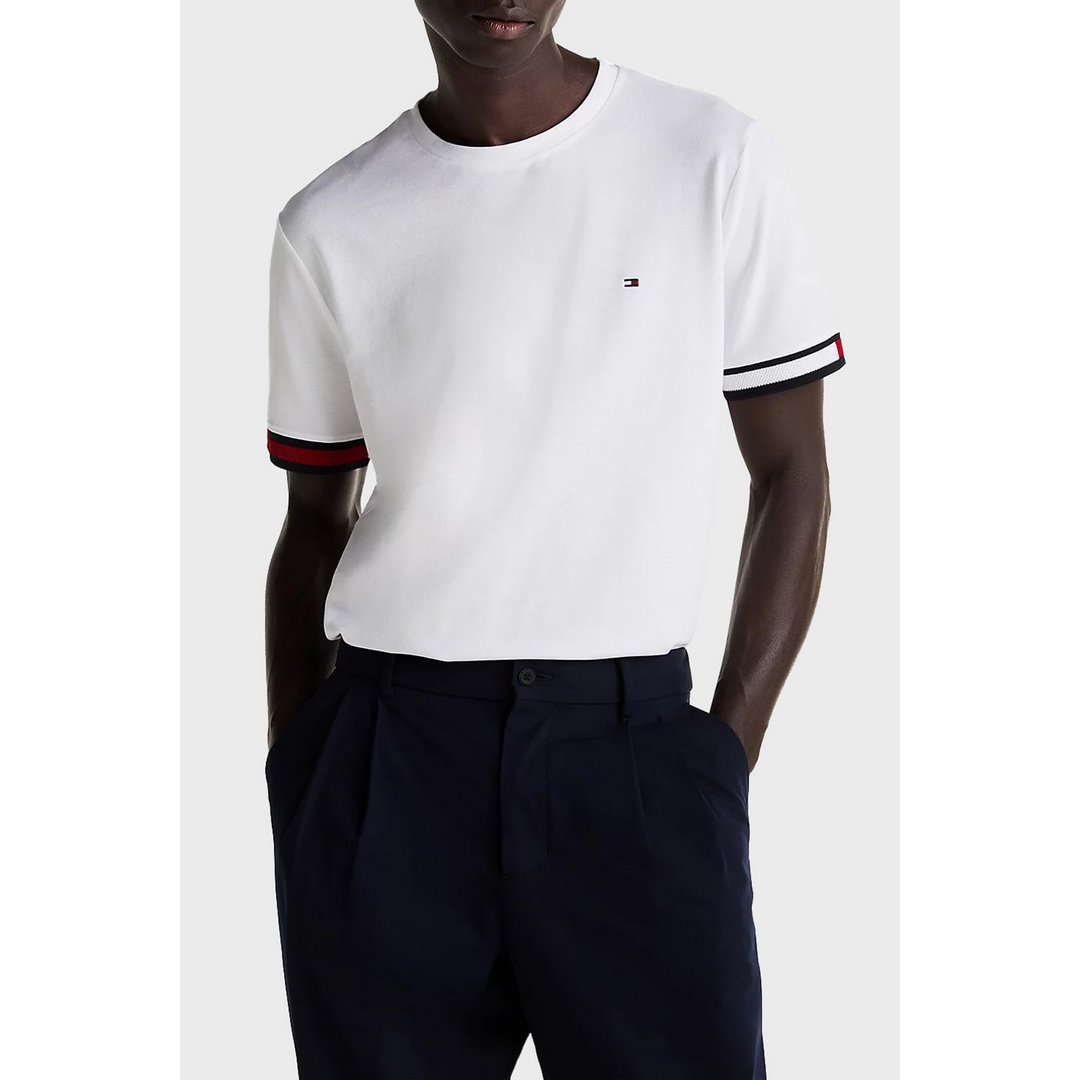Global Stripe Flag Cuff Tee White / L