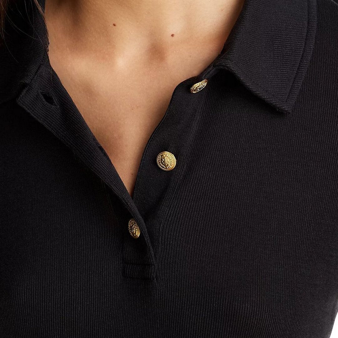 Slim Gb Sleek Lyocell Polo Ss Black / L