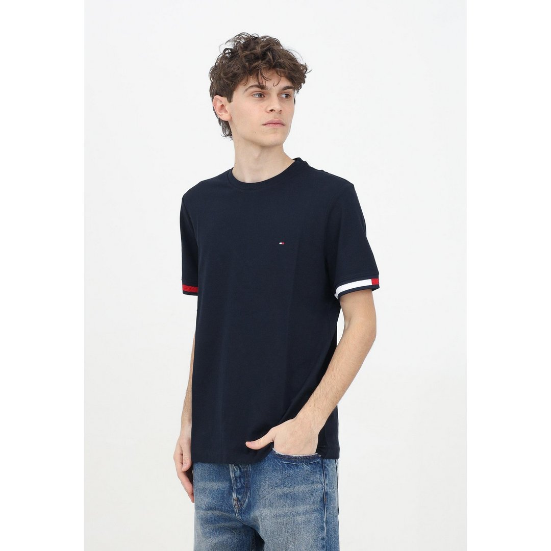 Global Stripe Flag Cuff Tee Desert Sky / L