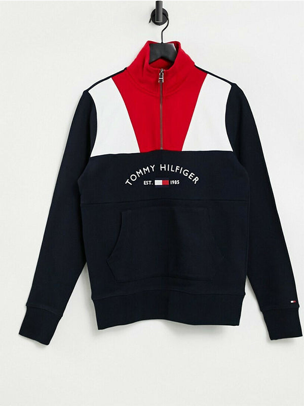 Color Block Mock Nec Red / Multi / L