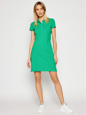 Slim Short Polo Dres Primary Green / L