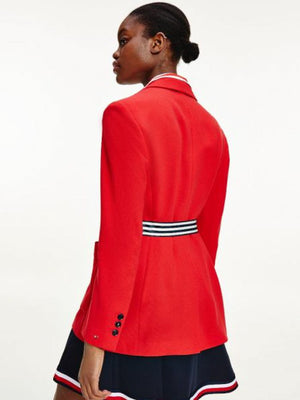 Crepe Belted Blazer Primary Red / 42