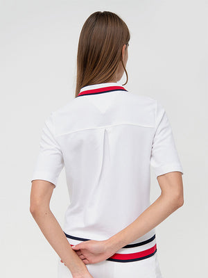 Regular Glb Stp Polo White / L