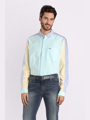 Tjm Pieced Oxford Sh OXFORD GREEN / MULTI / L