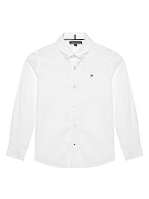 Boys Stretch Oxford Bright White / 10