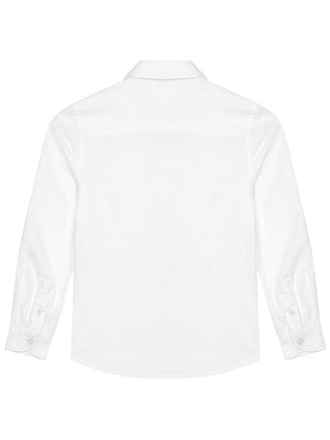 Boys Stretch Oxford Bright White / 10