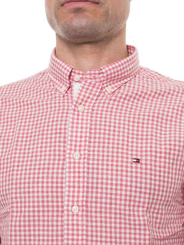 Cotton Linen Gingham LILAC ROSE / BRIGHT WHITE / L