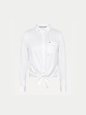 Tjw Front Knot Shirt White / L