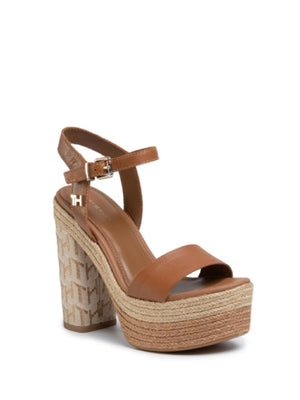 Th Raffia High Heel Sandal Summer Cognac / 36