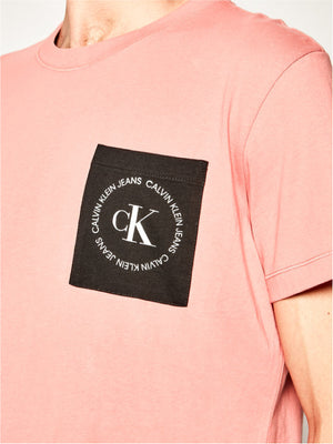 Ck Round Logo Reg Pckt Tee Brandied Apricot/CK Black/White / L