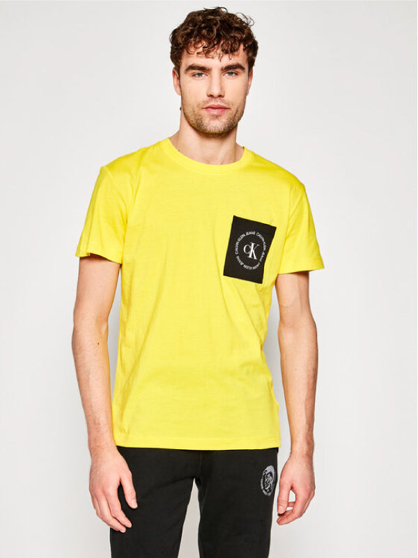 Ck Round Logo Reg Pckt Tee Solar Yellow/Ck Black/White / L