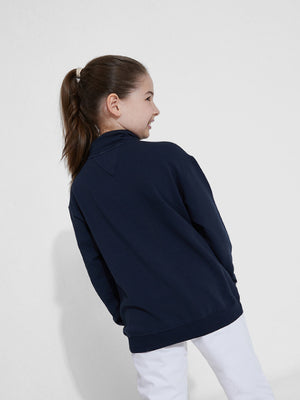 Ruffle Rib Half Zip Sweatshirt Twilight Navy / 10
