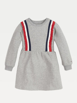 Ruffle Rib Hwk Dress L/S Mid Grey Htr / 4