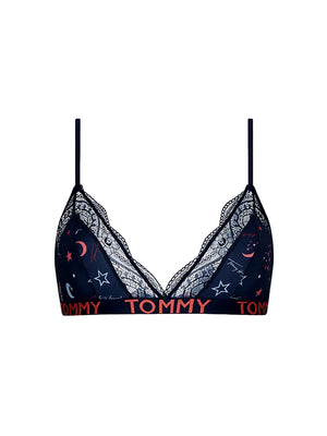 Triangle Bra Print WU_DEL2_STARPRINT_NAVYBLAZER / LG