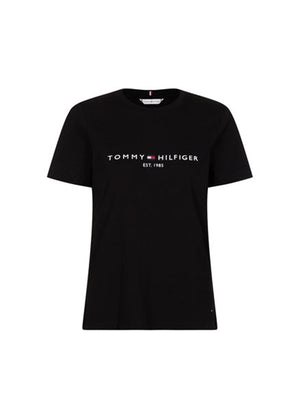 New Th Ess Hilfiger C-Nk Tee Ss BLACK / L