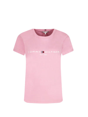 New Th Ess Hilfiger C-Nk Tee Ss MATTE PINK / L