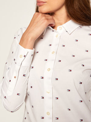 Felicia Shirt Ls W2 MINI FLAG ALL OVER EMBR / WHITE / 42