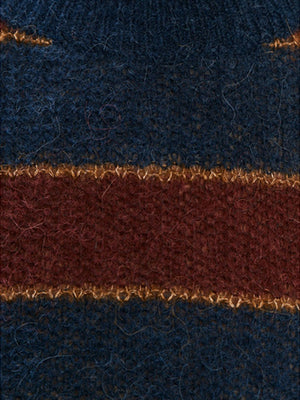 Icon Stripe C-Nk Sweater Ls Rugby Stp / Deep Rouge / L