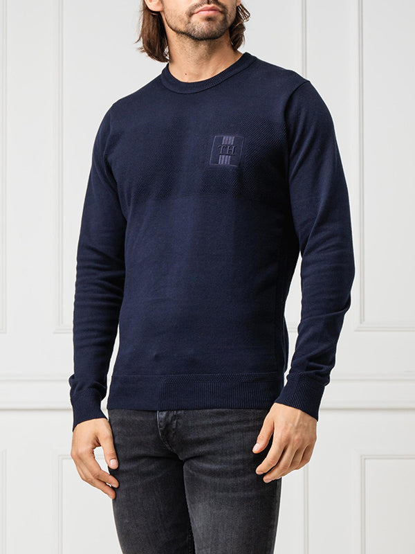 Placed Structure Branded Sweater Sky Captain / L