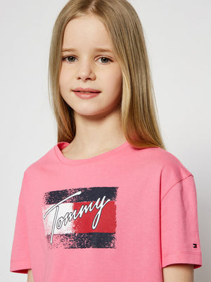 Flag Print Tee S/S Exotic Pink / 10