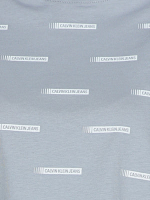 All Over Print Tee Institutional Logo Aop Marble Grey / L