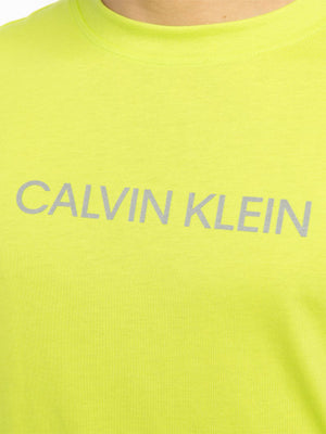 Pw - S/S T-Shirt Acid Lime/ Stone Grey / L