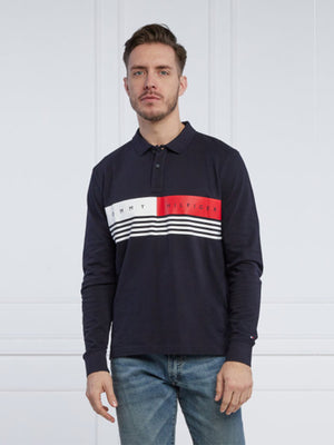 Corp Chest Stripe Ls Desert Sky / L