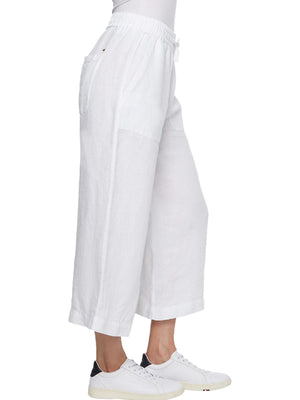 Linen Wide Leg Crop White / 42