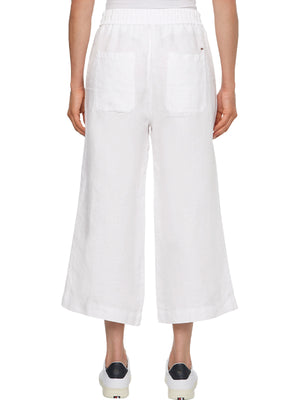 Linen Wide Leg Crop White / 42