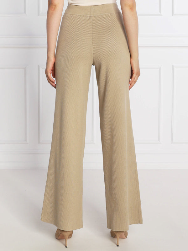 Soft Rib Wide Leg Pant Beige / RL