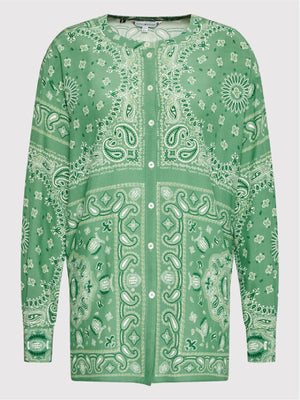 Bandana Vis Relaxed Blouse Ls Placed Bandana/ Green / 42